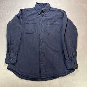 Duluth Trading Co Button Down Shirt Men's XL Blue 100% Cotton Long Sleeve